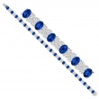 Tennis Bracelet with An Oval Faceted Blue Sapphire