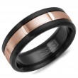 A Black Cobalt Torque Band With A Rose Gold Inlay.