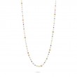 Africa 18K Yellow Gold Gemstone and Pearl Long Necklace