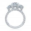 Platinum And Diamond Three Stone Semi-Mounting Engagement Ring