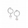 Mikimoto Akoya Cultured Pearl and Diamond Hoop Earrings