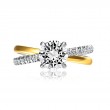 18K White And Yellow Gold Ring Semi Mounting Engagement Ring
