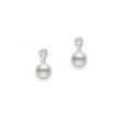 Mikimoto Morning Dew Akoya Diamond Dangle Earrings