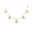 14K Yellow Gold Dangle Flower Necklace