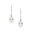 Mikimoto 18K White Gold Rhodium Plated Classic-Classic Pearl Drop Earrings