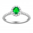 Ring With an Oval Faceted Emerald Stone