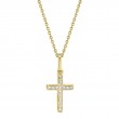 0.06Ct 14K Yellow Gold Diamond Cross Necklace