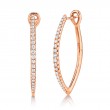 A Pair Of 14K Rose Gold Hoop Earrings That Are Set With Diamonds Weighing .75 Carat Total. G/H, Vs-Si