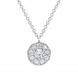 0.22Ct-Ctr(Round) 0.28Ct-Side Diamond Cluster Necklace