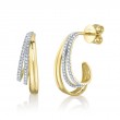 14K Yellow Gold And Diamond Earring