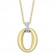 14K Yellow And White Gold Oval Pendant