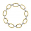 14K Yellow And White Gold Open Link Bracelet