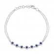 0.21Ct Diamond & 0.53Ct Blue Sapphire 14K White Gold Diamond Bracelet
