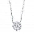 0.40ct Round Brilliant Center and 0.06ct Side 14k White Gold Diamond Necklace