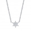 0.03Ct 14K White Gold Diamond Star Of David Necklace