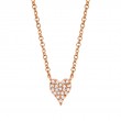 0.05Ct 14K Rose Gold Diamond Pave Heart Necklace