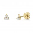 14K Yellow Gold Diamond Stud Earring