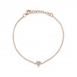 A 14K Rose Gold Station Bracelet With A Pave-Set Diamond Heart Weighing .05 Carat Total. G/H, Vs-Si