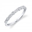 A 14K White Gold Band That Is Set With Diamonds Weighing .14 Carat. G/H, Vs-Si