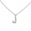 14k White Gold 0.04ctw Diamond Initial Necklace