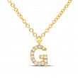 14K Yellow Gold Diamond Initial G Necklace