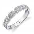 A 14K White Gold And Diamond Baguette Band That Is Set With Diamonds Weighing .46 Carat Total. G/H, Vs-Si