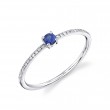 0.08Ct Diamond & 0.13Ct Blue Sapphire Ring