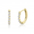 14K Yellow Gold Diamond Oval Huggie Hoop Earrings .26Ct G/H, Vs-Si