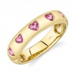 0.62 Carat 14K Yellow Gold Pink Sapphire Heart Band