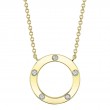 14K Yellow Gold Diamond Circle Necklace