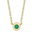 14K Yellow Gold Emerald Bezel Necklace