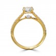 Eli Jewels Point of Love Round Center Semi Mount with Side Diamonds