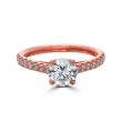 Eli Jewels Point of Love Round Center Semi Mount with Side Diamonds