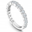A White Gold Stackable Ring With 19 Round Diamonds. .31 Ctw Round And .50Ctw, Princess G/H, Si.