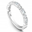 A White Gold Stackable Ring With 6 Round And 7 Baguette Diamonds, .09Ctw Round And .38Ctw Baguette G/H, Si