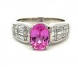 Ladies Platinum Right Hand Ring with Pink Sapphire and Diamonds