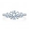 Platinum And Diamond Three Stone Semi-Mounting Engagement Ring
