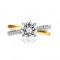 18K White And Yellow Gold Ring Semi Mounting Engagement Ring