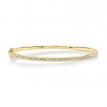 0.88Ct 14K Yellow Gold Diamond Bangle