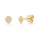 0.07Ct 14K Yellow Gold Diamond Pave Stud Earring