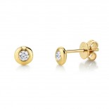 0.22Ct 14K Yellow Gold Diamond Stud Earring