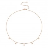 0.13Ct 14K Rose Gold Diamond Pave Star Necklace