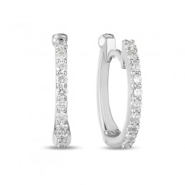Roberto Coin  White Gold Diamond Baby Hoop Earring