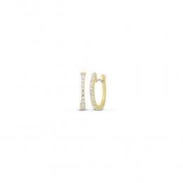 Roberto Coin 18 Karat Yellow Gold Huggie Earrings With Diamonds