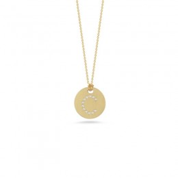 Roberto Coin Tiny Treasures Diamond Initial C Disc Pendant