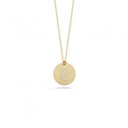 Roberto Coin Tiny Treasures Diamond Initial E  Disc Pendant