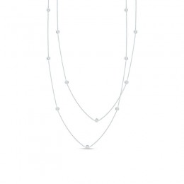 Roberto Coin  White Gold 5 Station Diamonds By The Inch Necklace