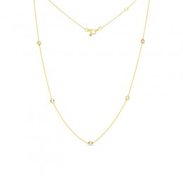 Roberto Coin 18 Karat Yellow Gold Five Diamond Station Necklace