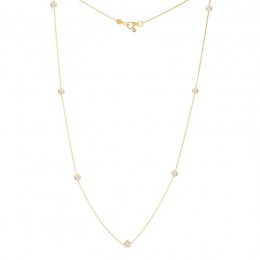 Roberto Coin 18Kt Gold Necklace With 7 Diamond Stations