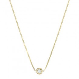 Roberto Coin Roberto Coin: 18 Karat Yellow Gold Station Necklace With One Round G/H Si1 Diamond At  0.10Ct 
Length: 16"-18"